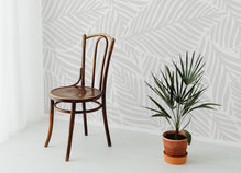 Light Grey Leaves Wallpaper